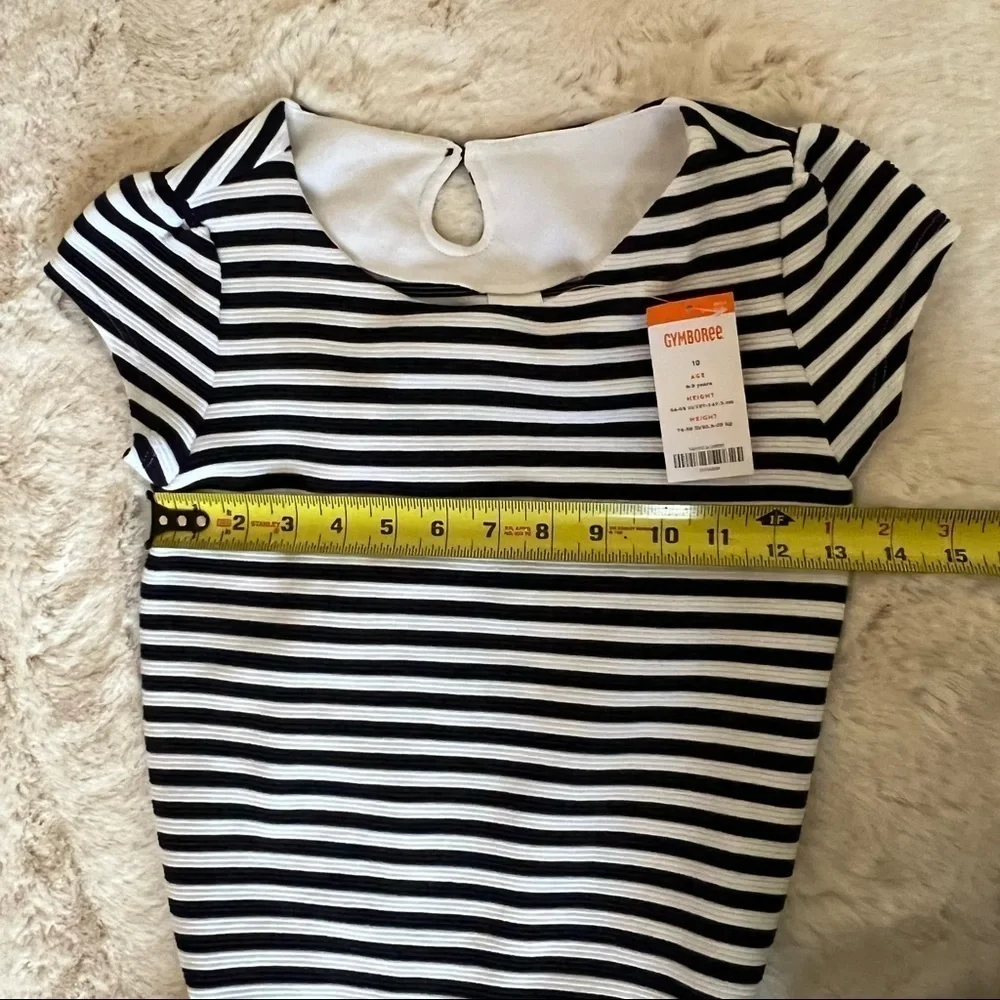 ! Gymboree kids girls striped navy & white dress size 10